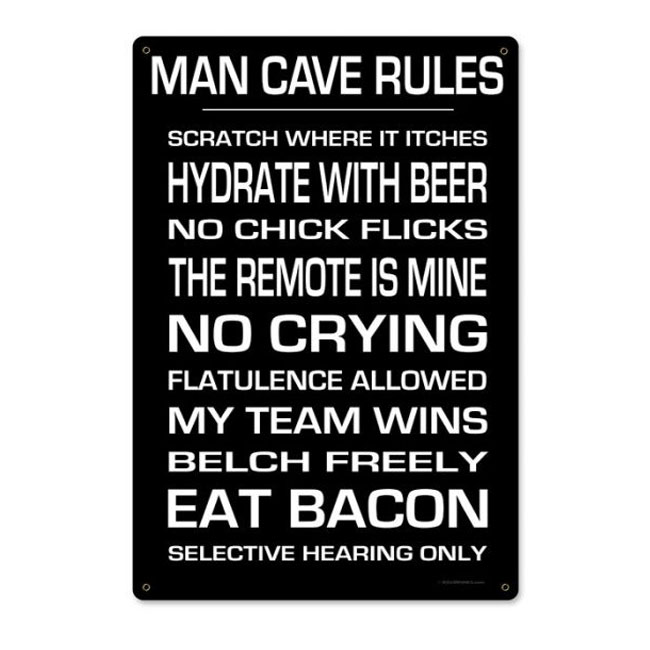Man Cave Rules Sign