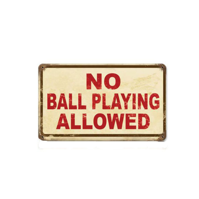No Ball Playing Here Sign
