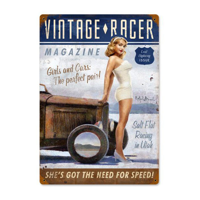 Vintage Racer Magazine Sign