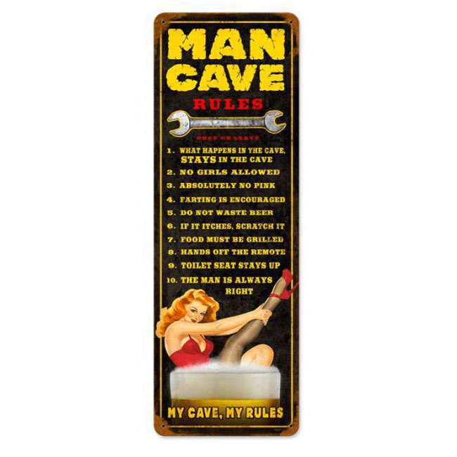 Man Cave Rules Sign