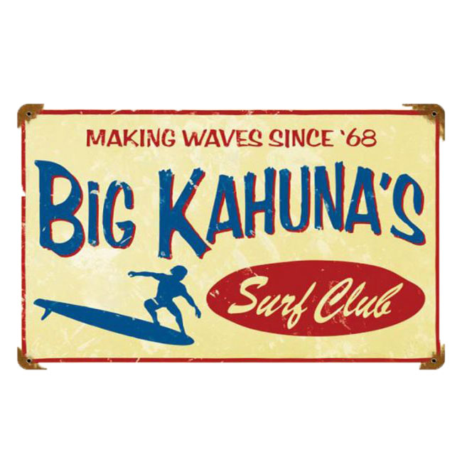 Big Kahunas Surf Club Sign