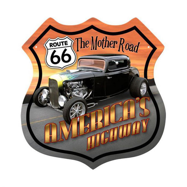 Americas Highway Hot Rod Shield Sign