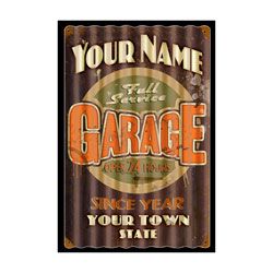 Your Name Full Service Garage Corrugated Personalized Sign