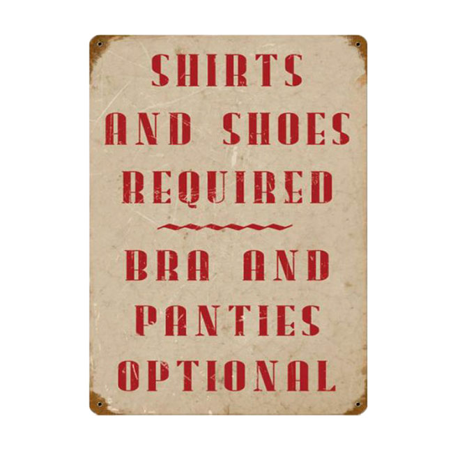 Bra And Panties Optional Sign 
