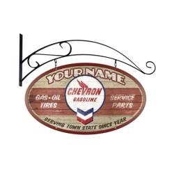 Chevron Gasoline Hanging Personalized Sign