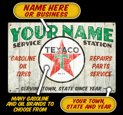 Click to view more Personalized Gas Station Custom Personalized Signs