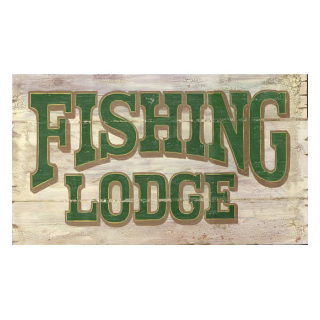 Fishing Lodge Wooden Sign 