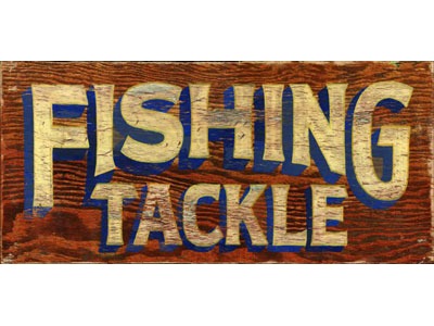 Fishing Tackle Vintage Lodge Sign, Home Decor Signs