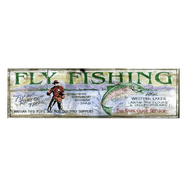 Big River Fly Fishing Wooden Sign 