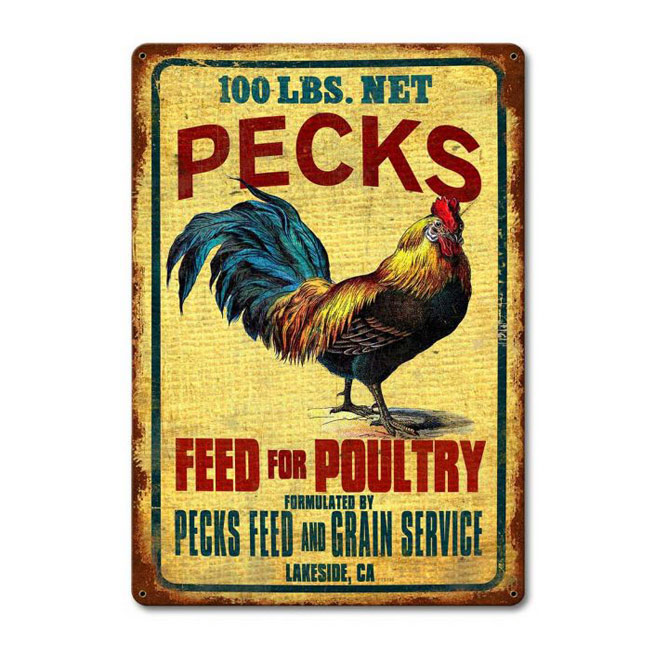 Pecks Feed Sign