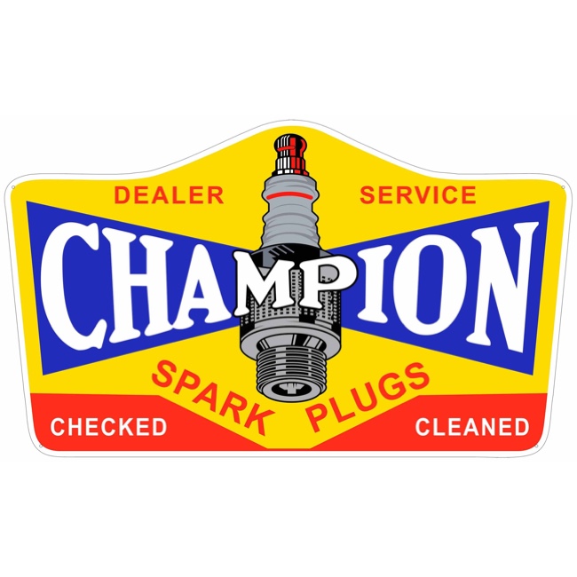 Champion Spark Plug Dealer Service Sign