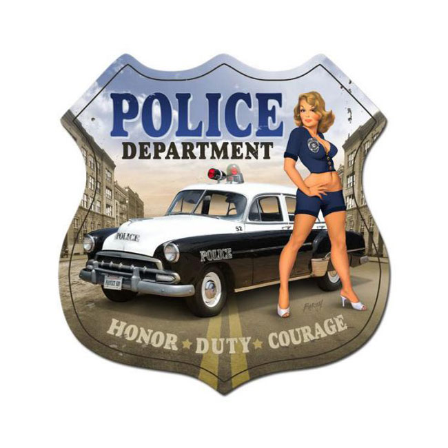 Police Department Pin Up Girl Sign