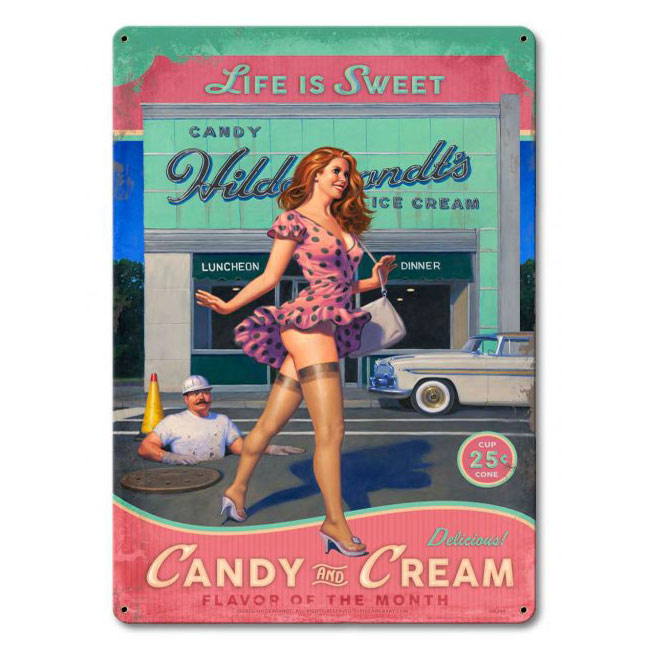 Candy & Cream Pin Up Girl Sign