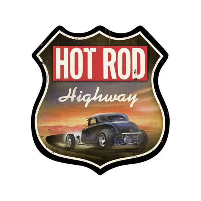 Hot Rod Highway Shield Sign