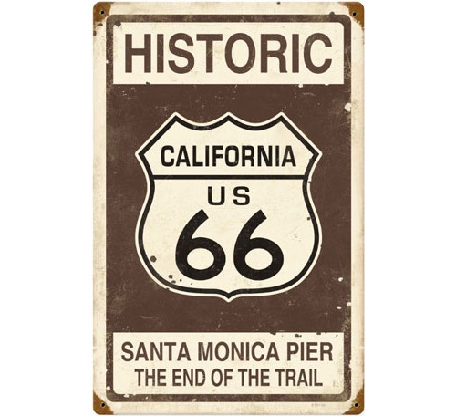 Historic Route 66 California Santa Monica Pier Sign