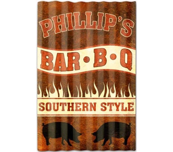 Phillip's BBQ Southern Style Corrugated Sign