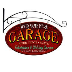 Double Sided Personalized Garage Sign