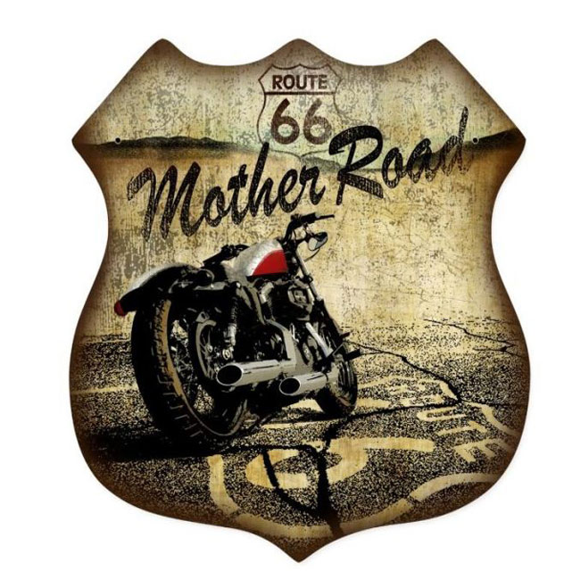 Route 66 Mother Road Shield Sign