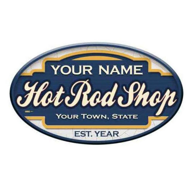 Hot Rod Shop Personalized Sign 