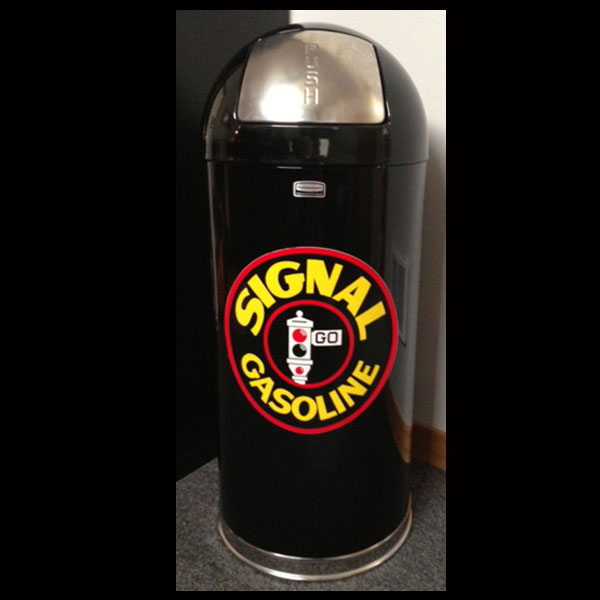 Black Retro Style Trash Can - Signal Gasoline