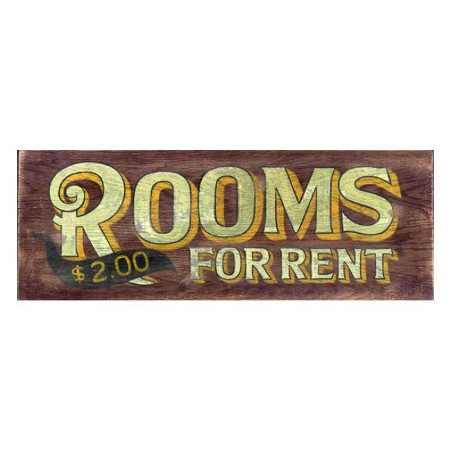 Rooms For Rent Wooden Sign 