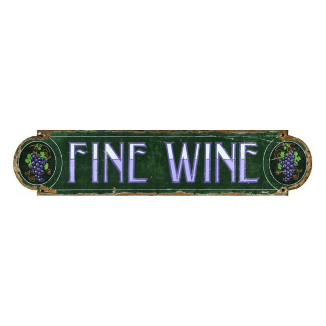 Fine Wine Wood Sign 