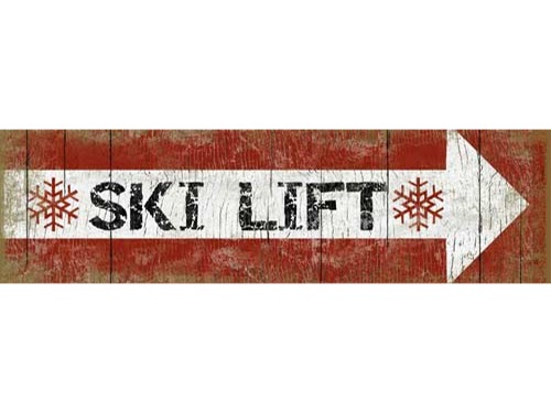 Vintage Ski Lift Wood Sign 