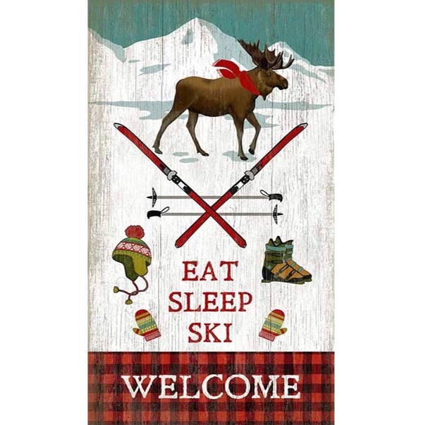 Eat Sleep Ski Welcome Lodge Sign 