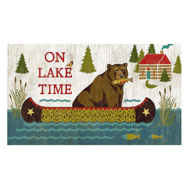 On Lake Time Rustic Wood Sign 