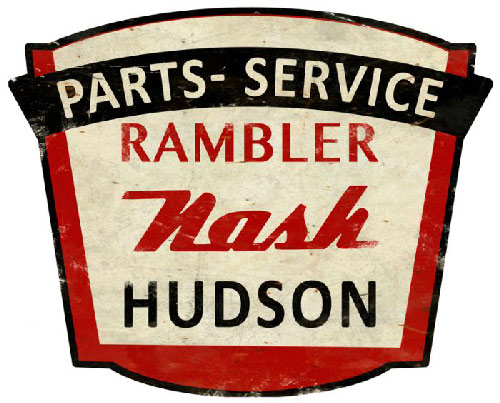 Rambler Nash Hudson Parts & Service Sign