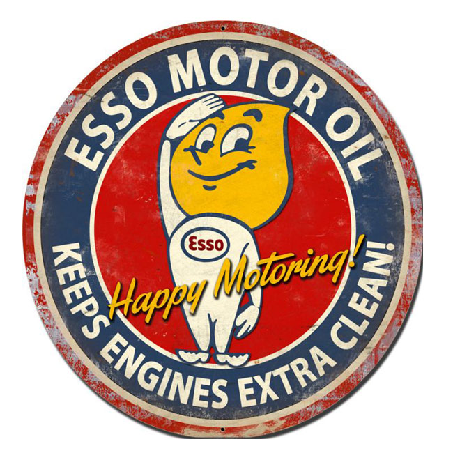 Esso Motor Oil Happy Motoring Vintage Sign