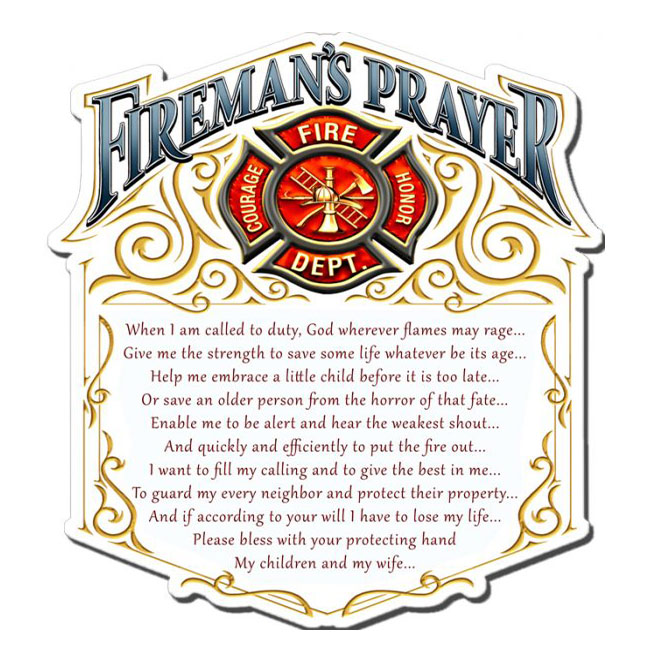 Firemans Prayer Sign