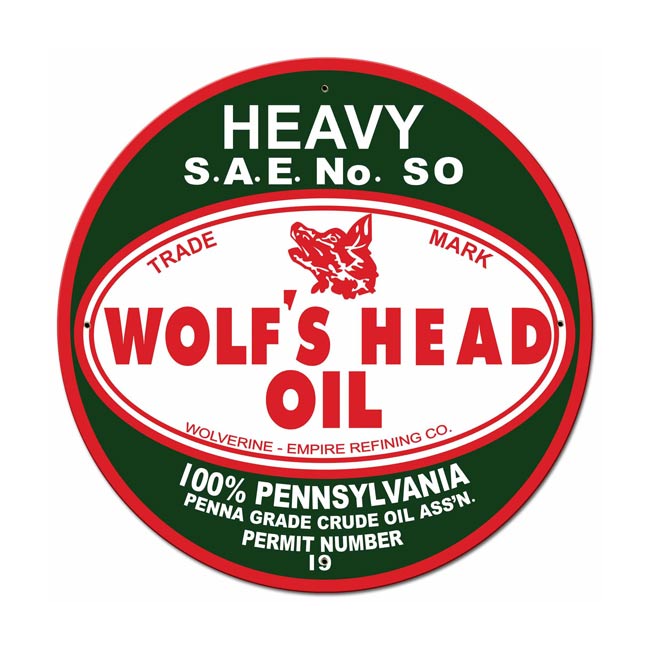 Wolfs Head Oil Sign