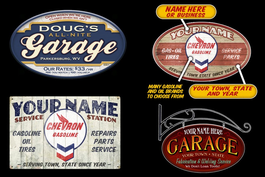Vintage Garage Signs - Antique Automotive Signs, Gas Pumps, Neon Clocks and  Retro Memorabilia